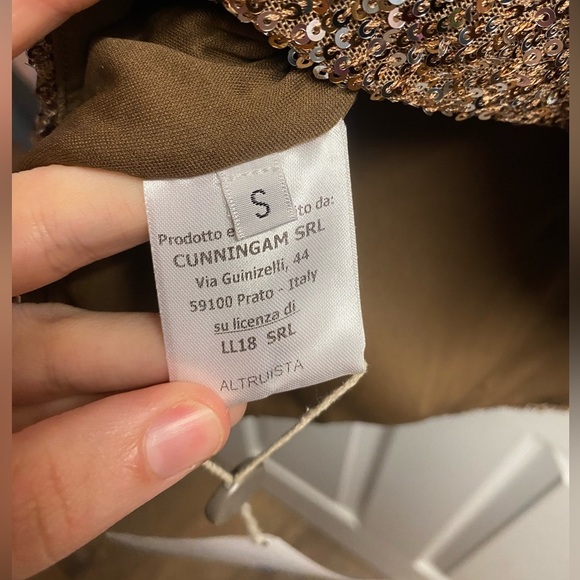 NWT Sade’s With Love Italian Brown Sequin Mini Dress Size Small - Picture 3 of 5